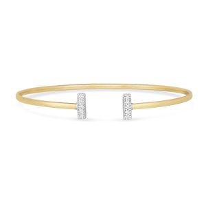 14K Diamond Tee Bar Bangle