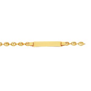 14K Gold Children's Puffed Mariner ID Bracelet
