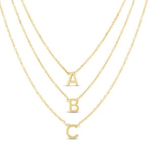 14K Mini Initial A Necklace