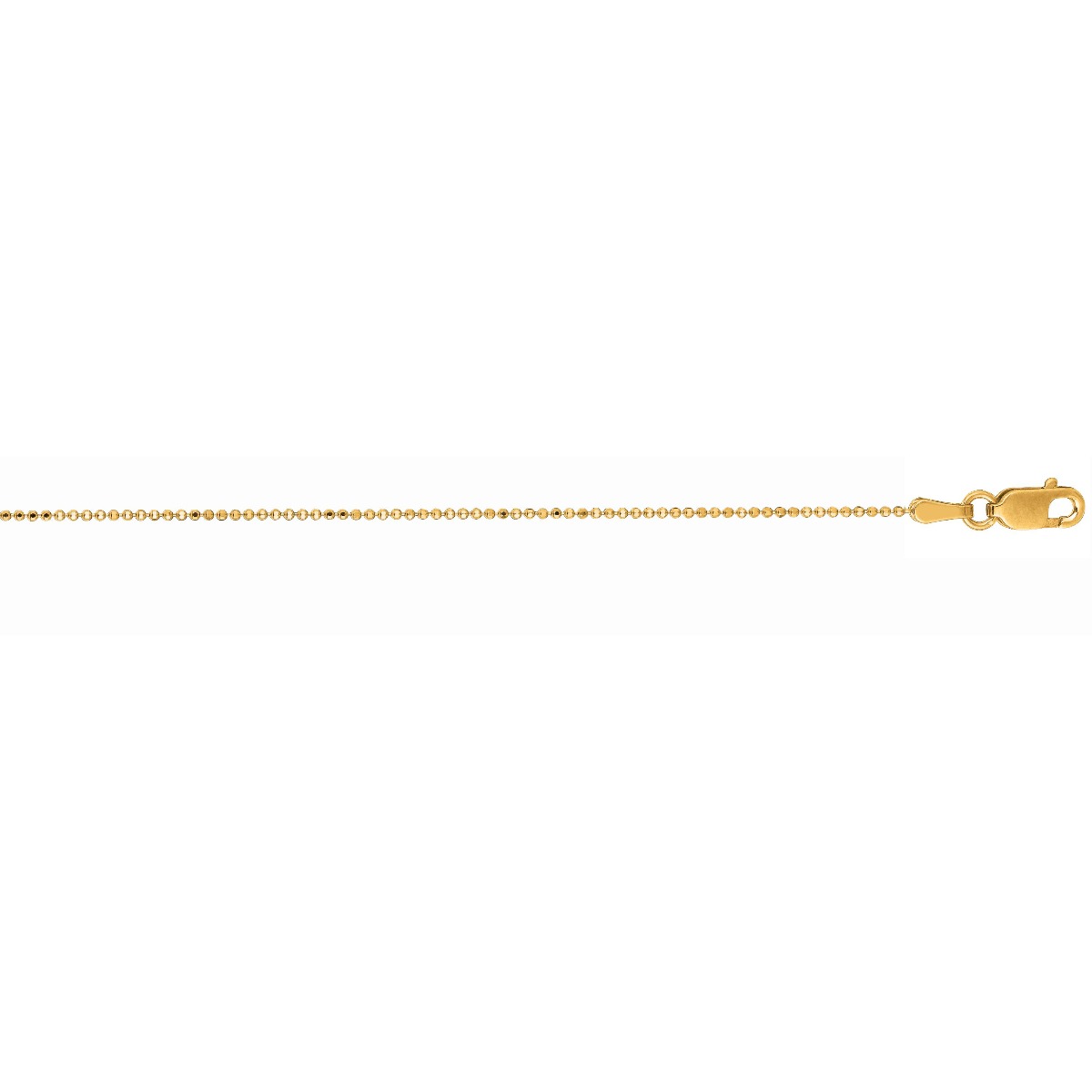 14K Gold 0.9mm Diamond Cut Bead Chain