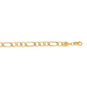 14K Gold 6.6mm Lite Figaro Chain