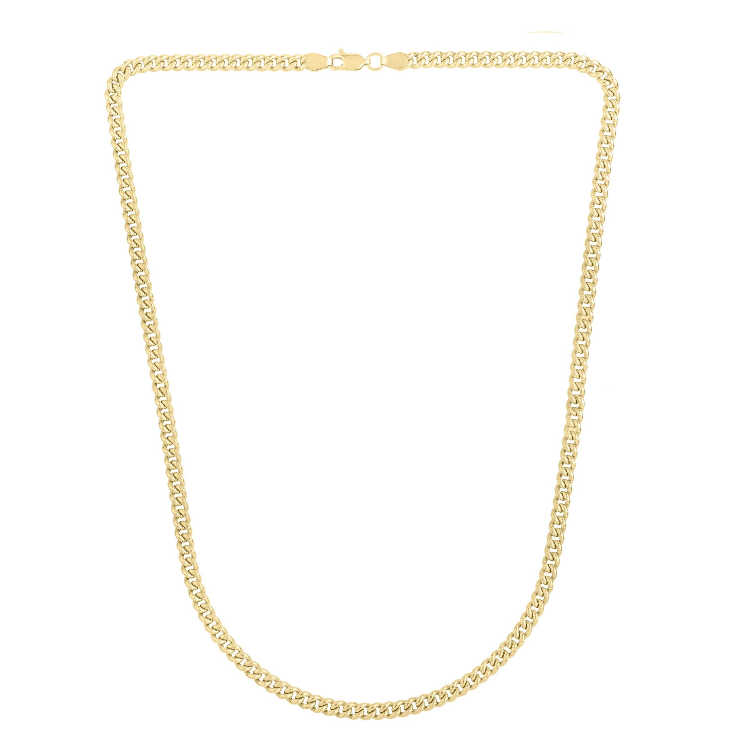 14K Gold 4.1mm Light Gourmette Chain