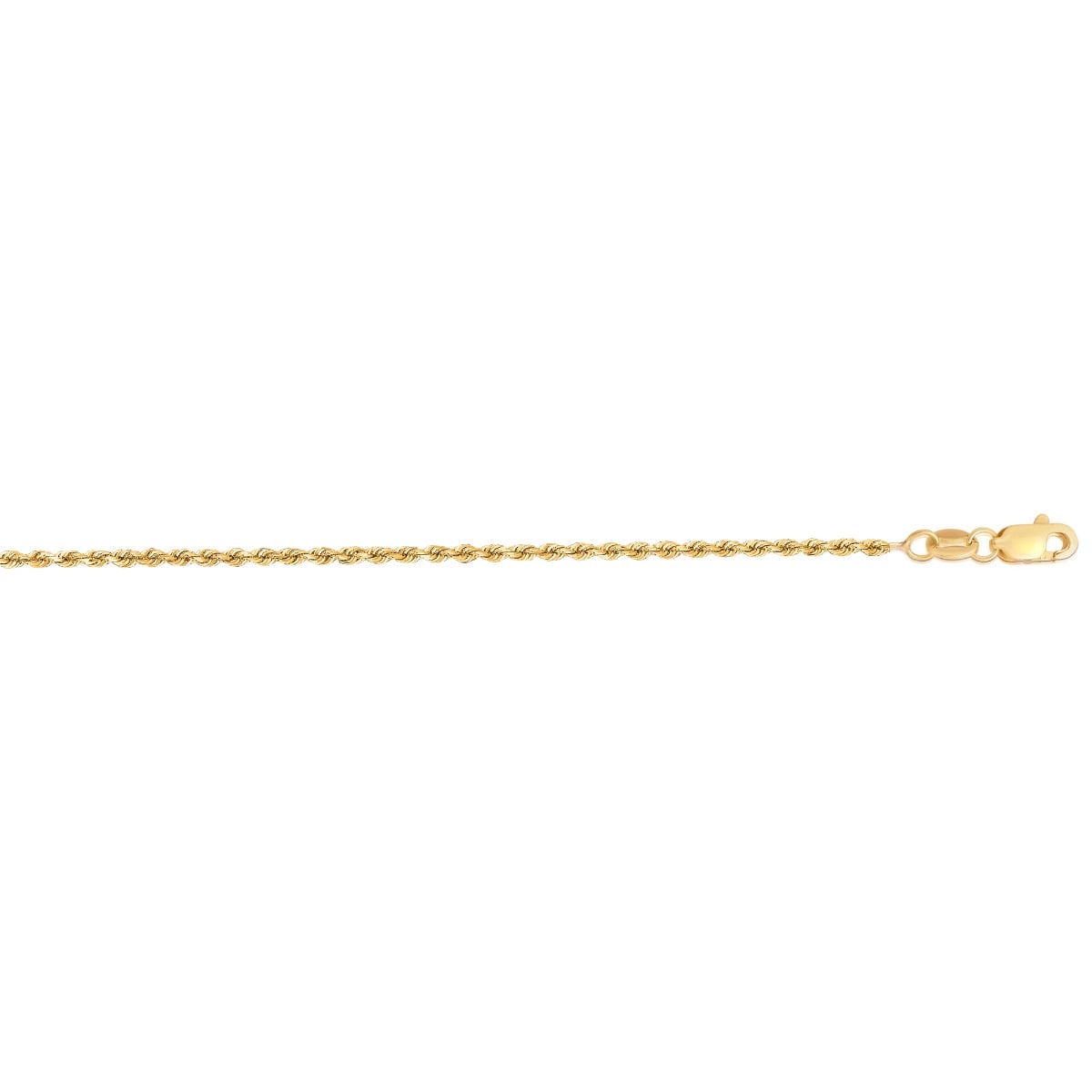 14K Gold 22" 1.4mm Diamond Cut Royal Rope Chain
