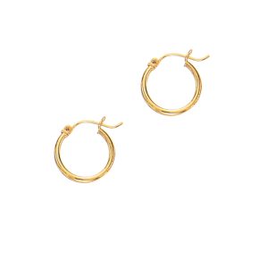 14K Gold 2x15mm Hoops