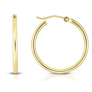 14K Gold 2x25mm Hoops