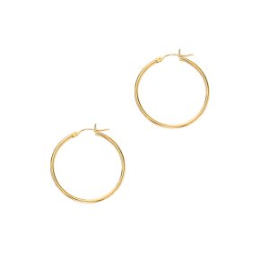 14K Gold 2x30mm Hoops