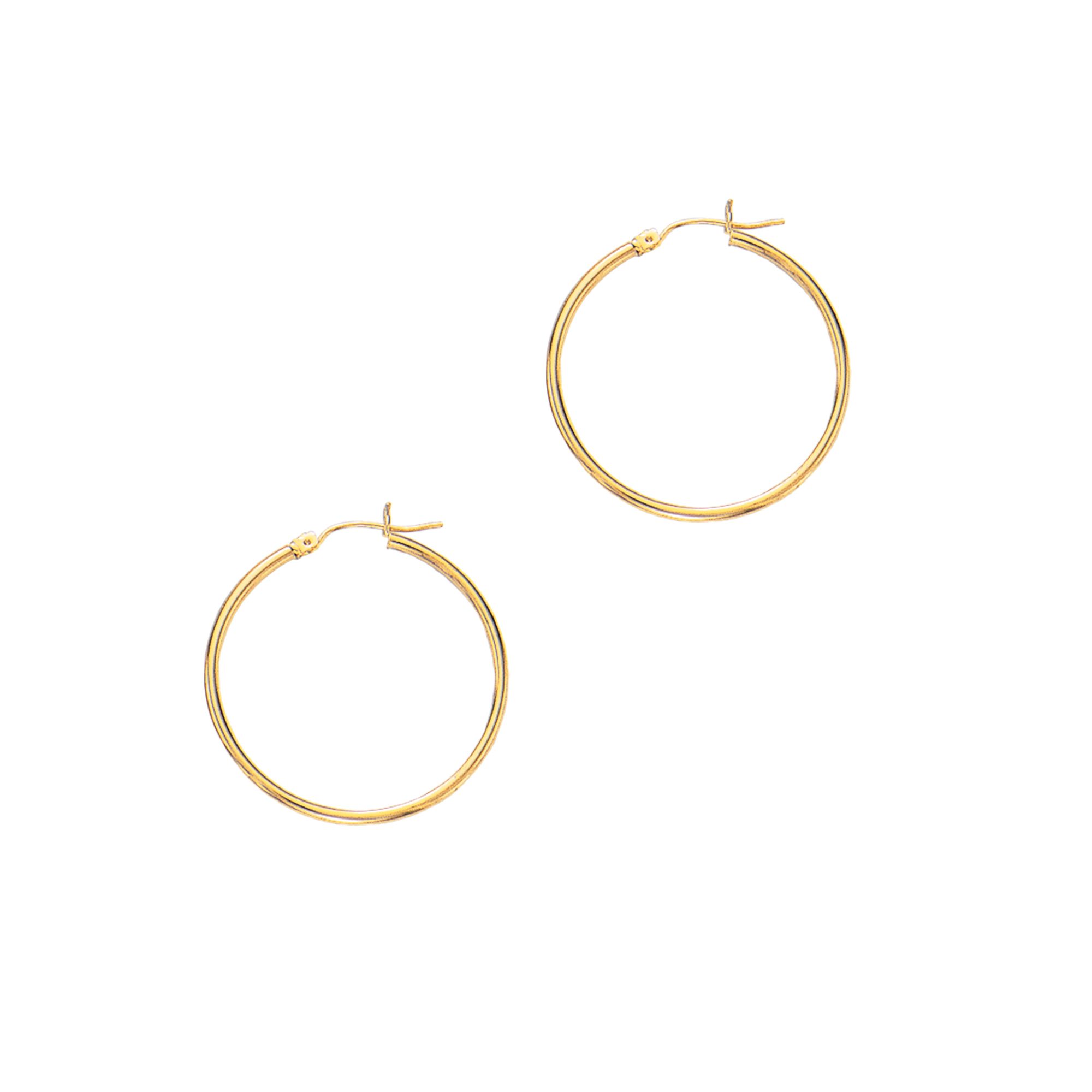 14K Gold 2x30mm Hoops