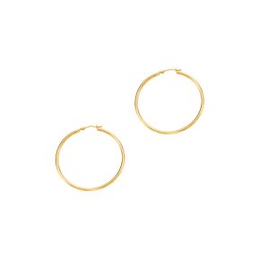14K Gold 2x40mm Hoops