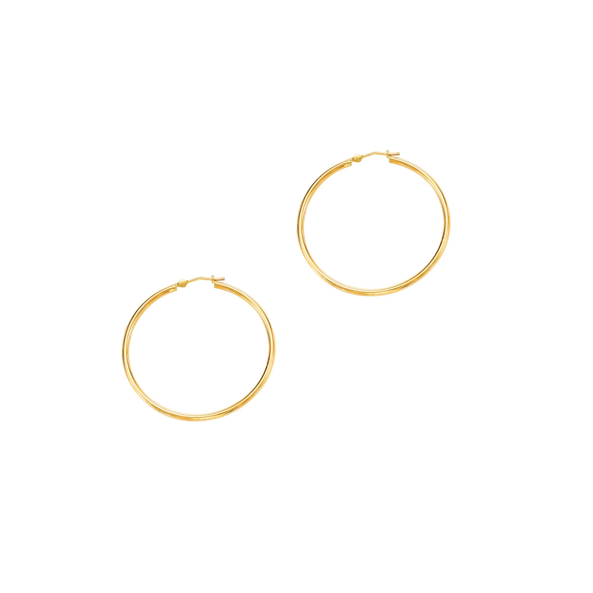 14K Gold 2x40mm Hoops