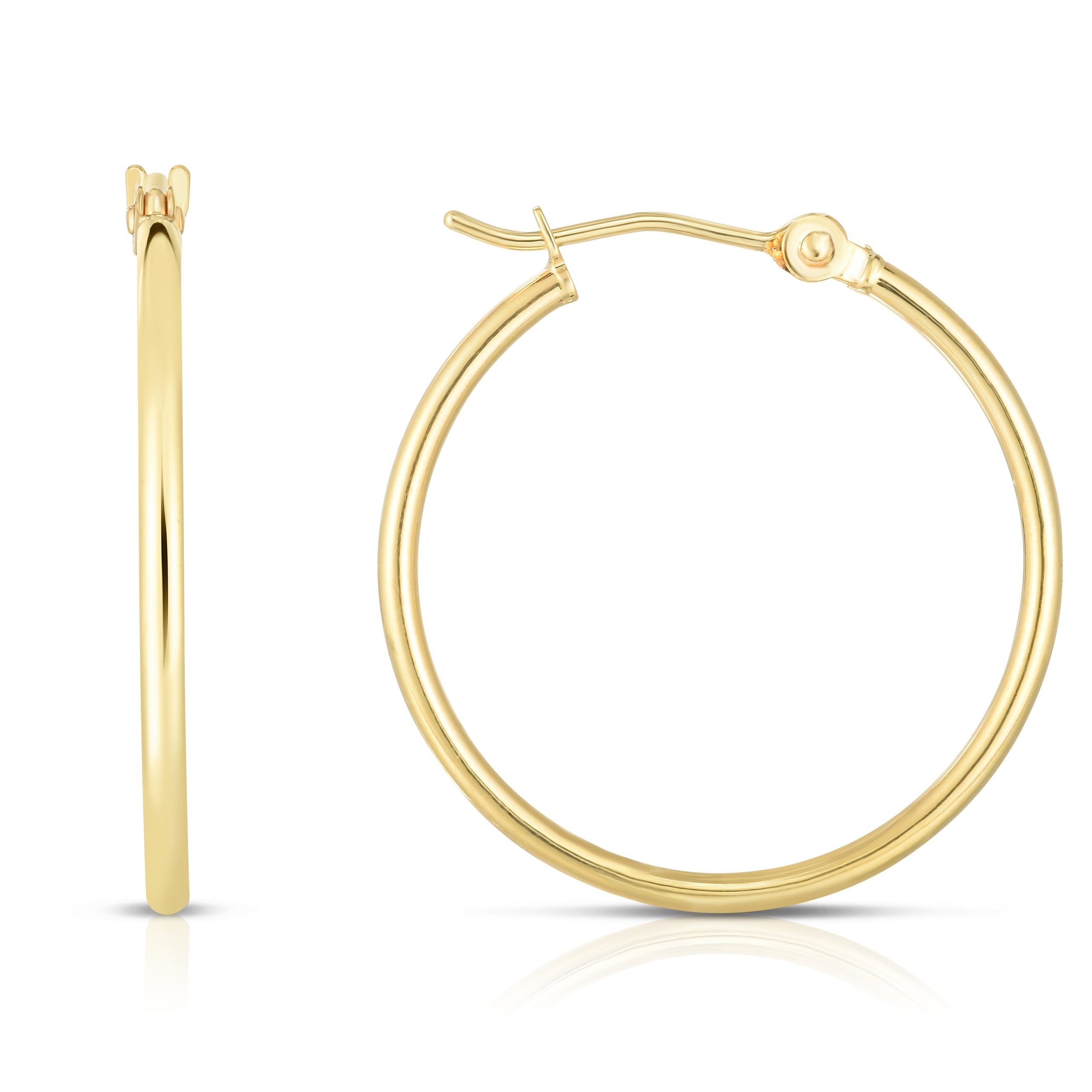 14K Gold 1.5x25mm Hoops