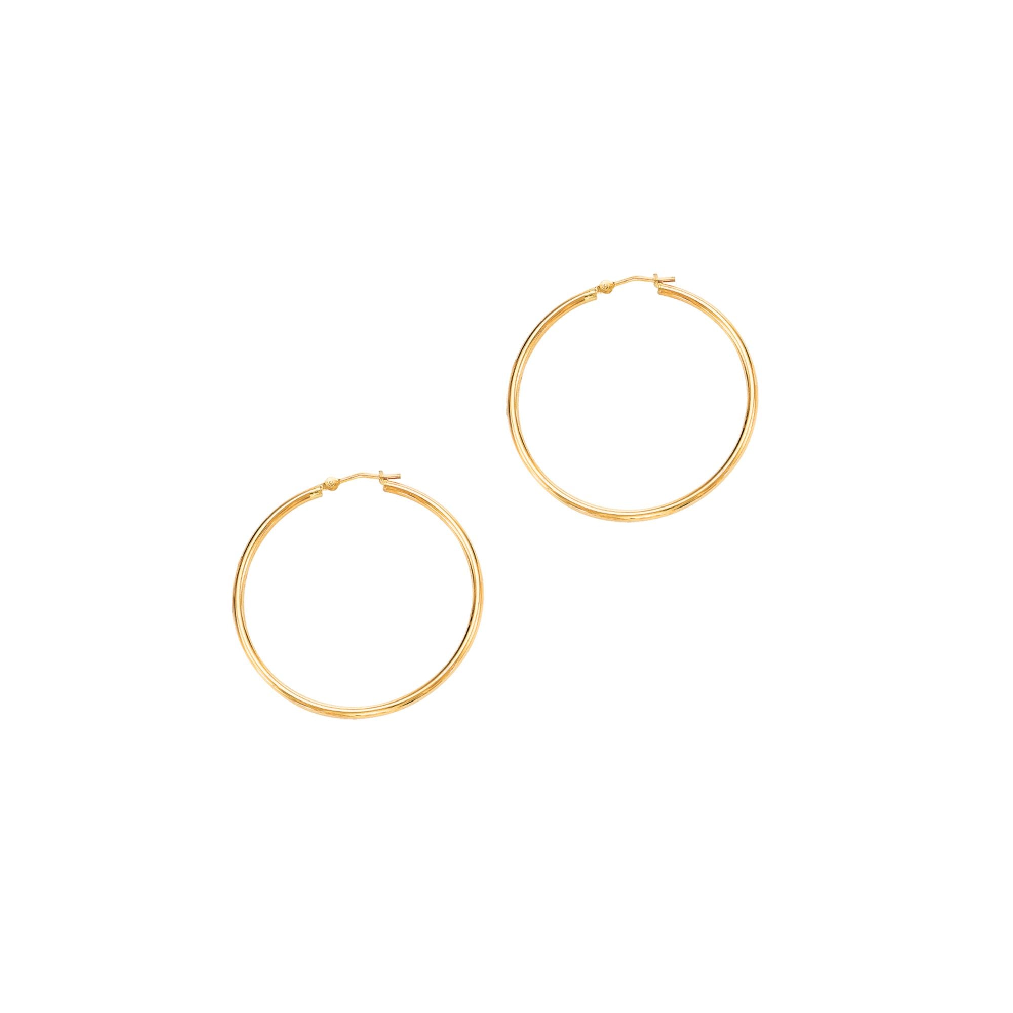14K Gold 1.5x30mm Hoops