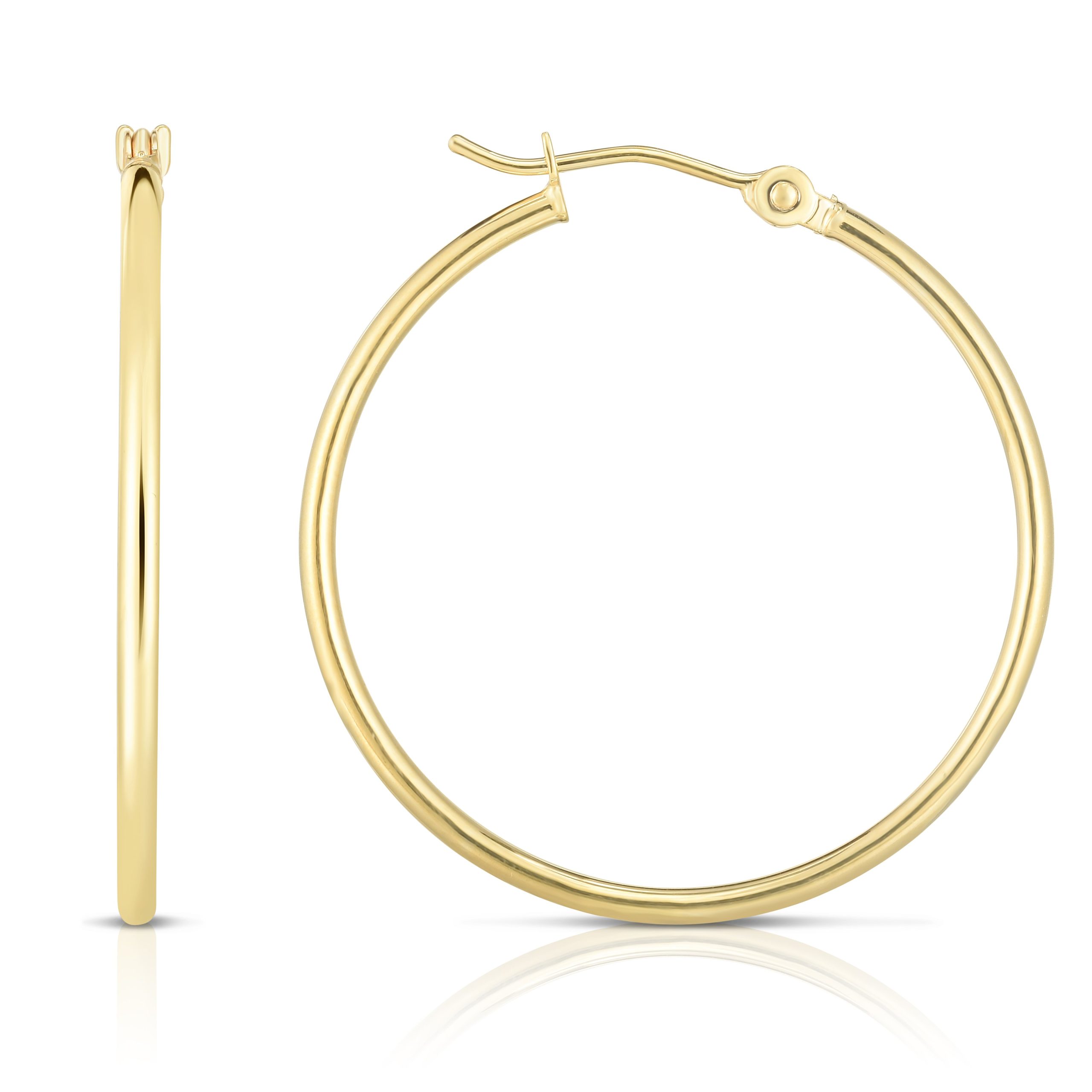 14K Gold 1.5x30mm Hoops