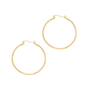 14K Gold 1.5x40mm Hoops