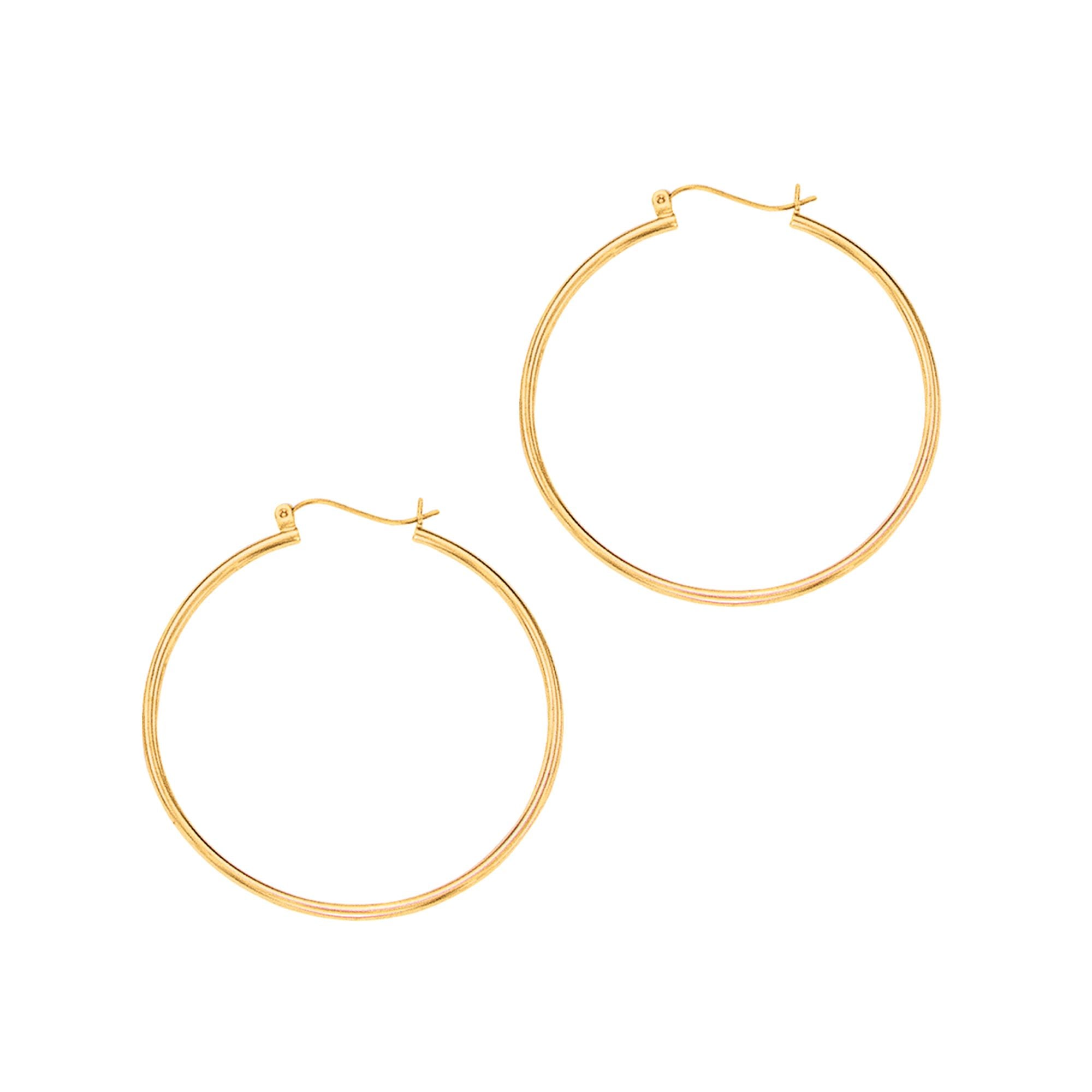 14K Gold 1.5x40mm Hoops