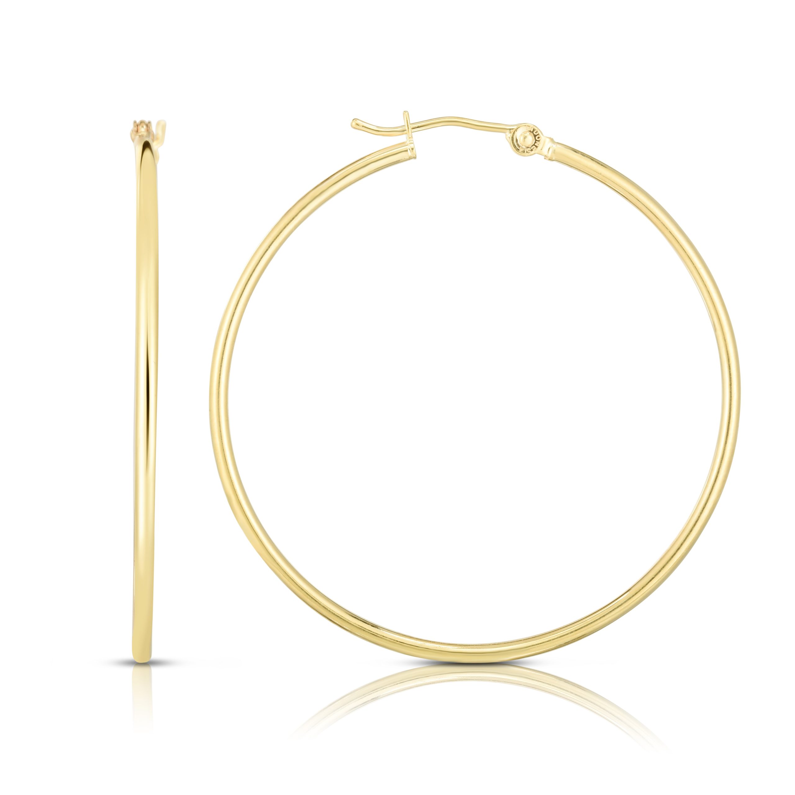 14K Gold 1.5x40mm Hoops