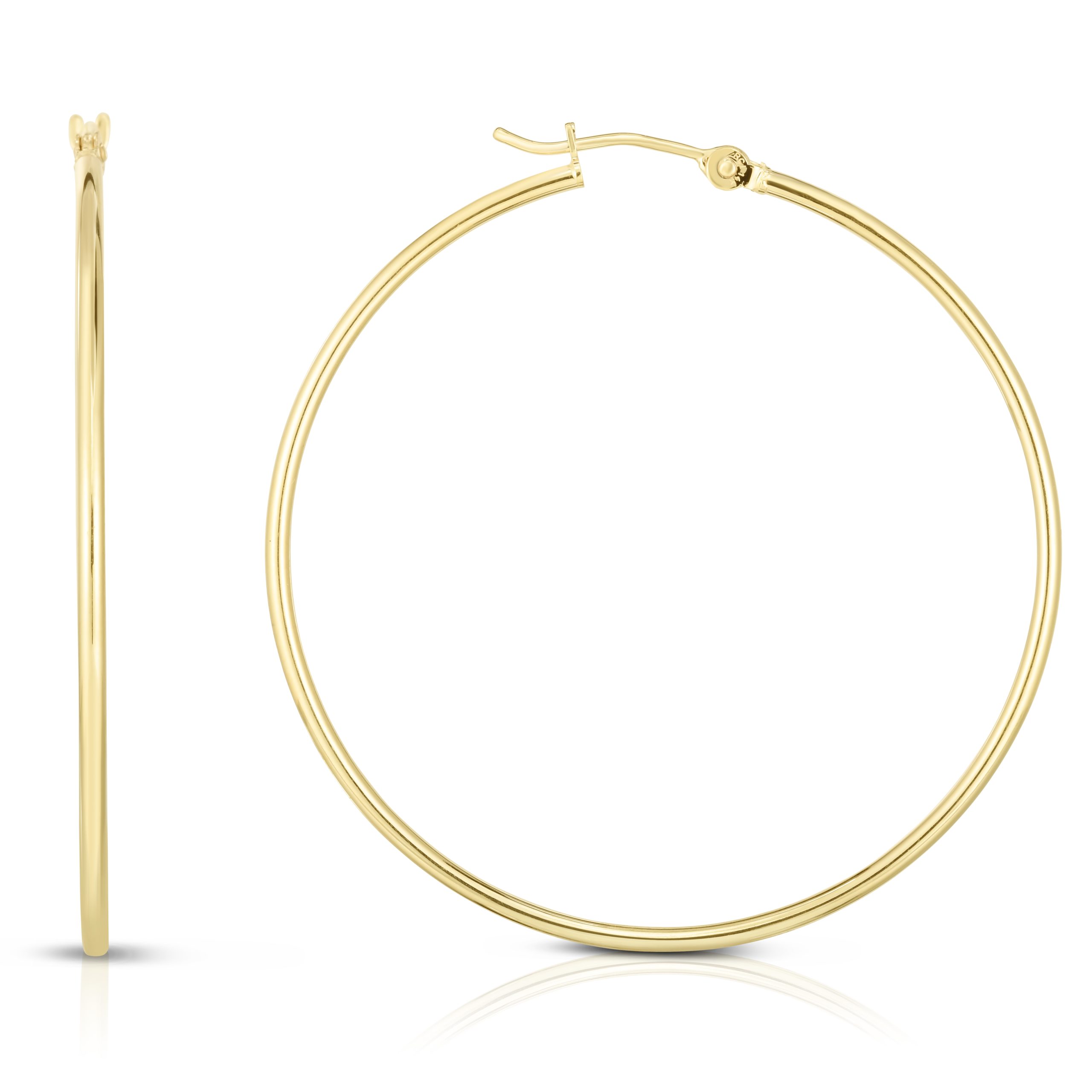 14K Gold 1.5x45mm Hoops