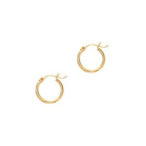 14K Gold 2x20mm Hoops