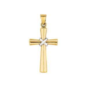 14K Gold X Detail Cross