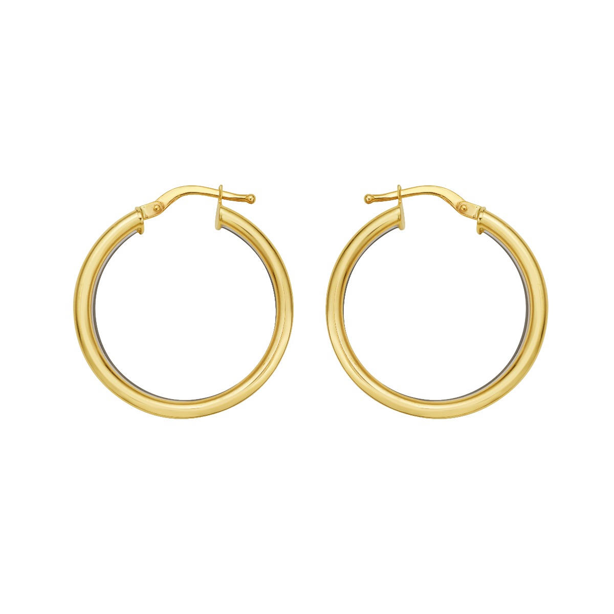 14K Trinity Tube Hoops