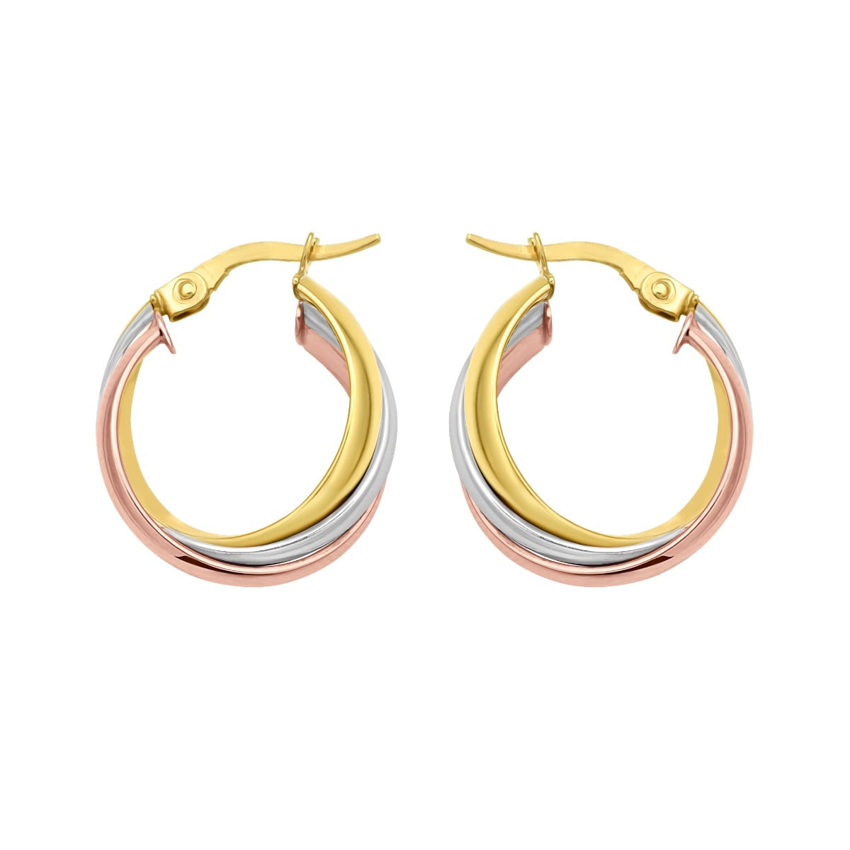 14K Trinity Woven Hoops