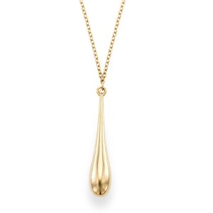 14K Gold Polished Tear Drop Necklace