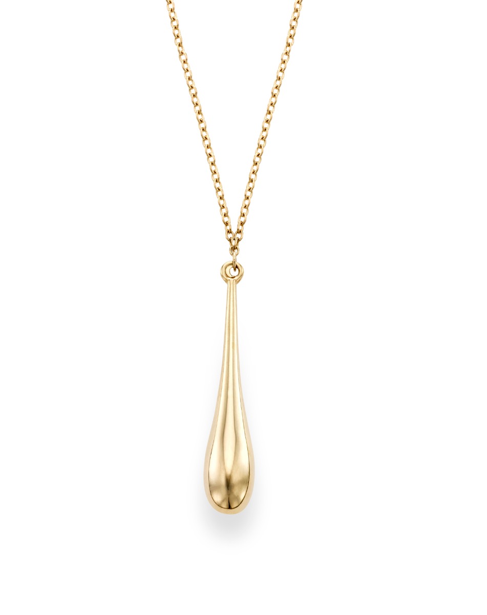 14K Gold Polished Tear Drop Necklace