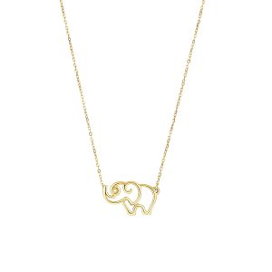 14K Gold Elephant Necklace