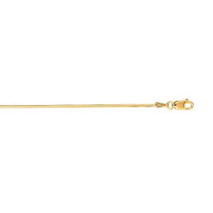 14K Gold 0.98mm Octagonal Snake Chain