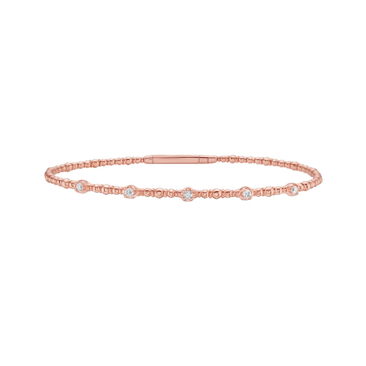 14K .15ct Diamond Beaded Bracelet
