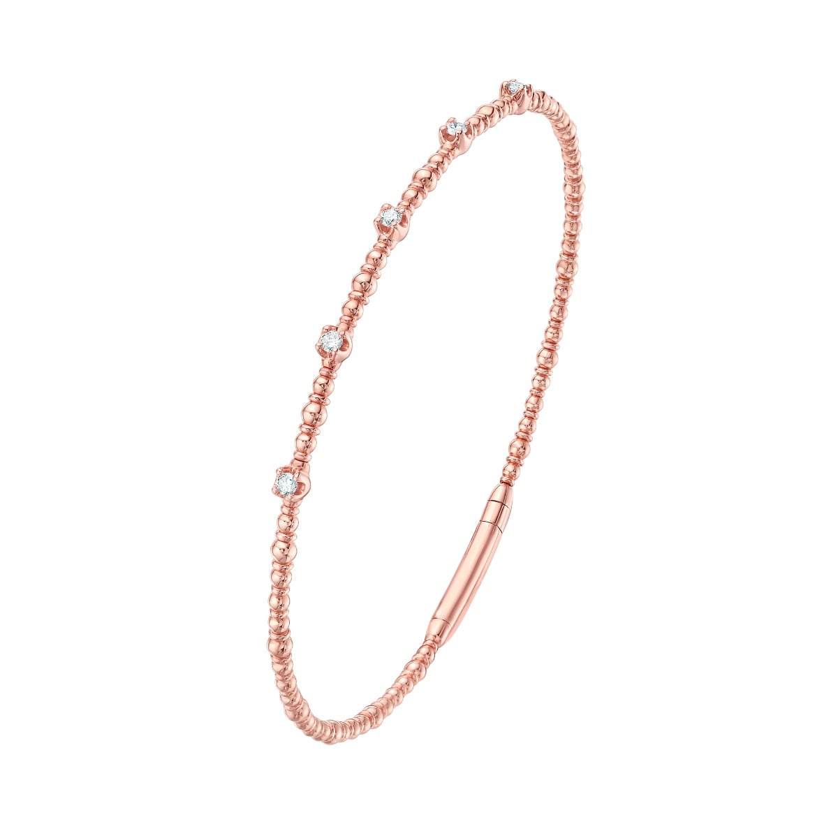 14K .15ct Diamond Beaded Bracelet