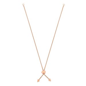 14K Gold Round Wheat Chain with Ball Slide Friendship Bracelet