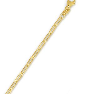 14K Gold 2.1mm Paperclip Chain