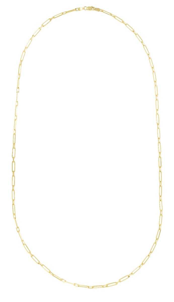 14K Alternating 2.8mm Paperclip Link Chain