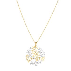 14K Two-tone Gold Tree of Life Necklace
