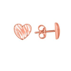 14K Scribble Heart Studs