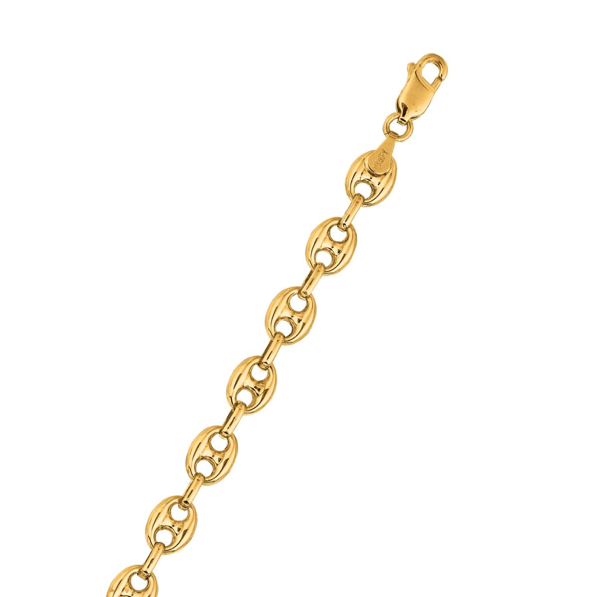 14K Gold 6.8mm Lite Puffed Mariner Chain