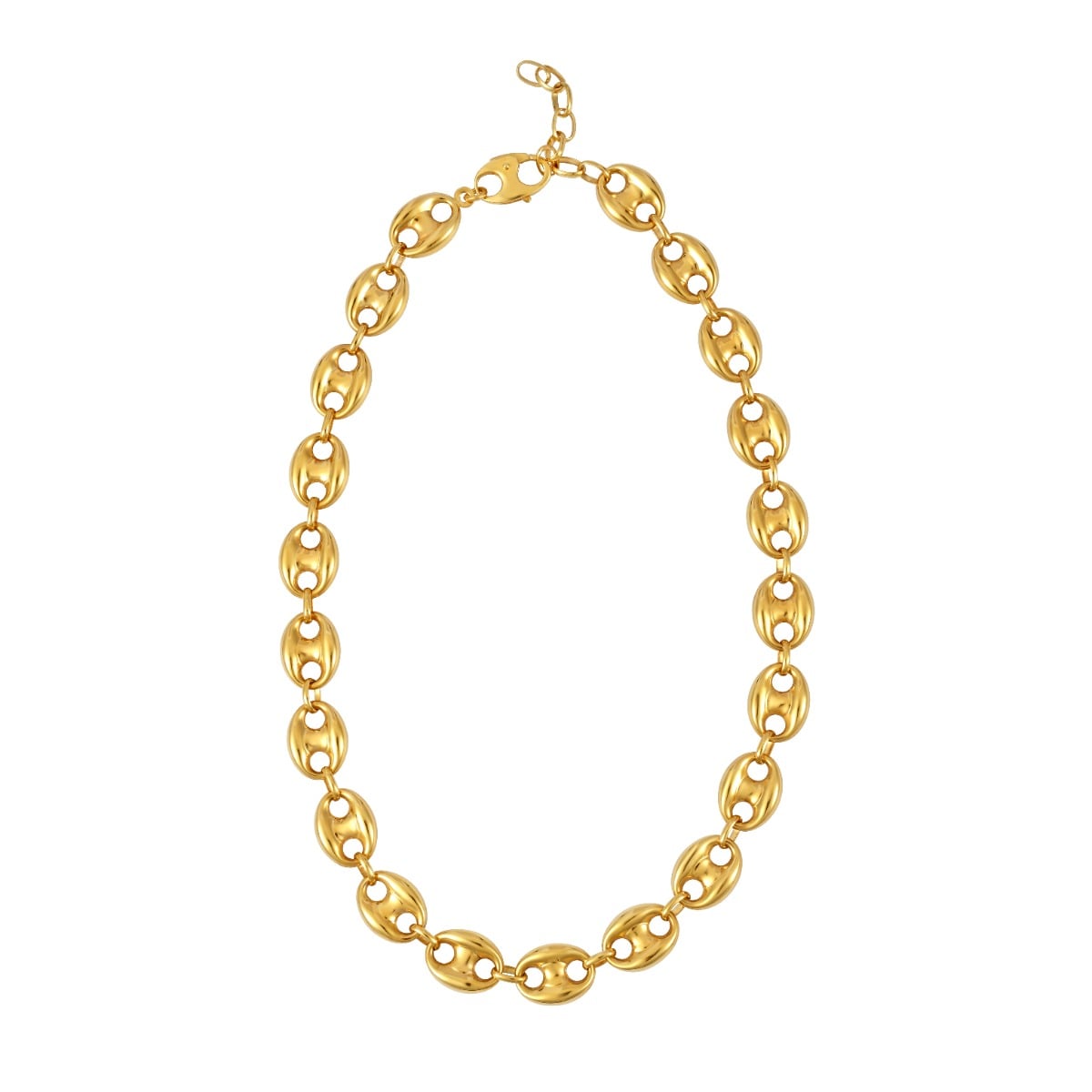14K Gold 12mm Puffed Mariner Link Bracelet