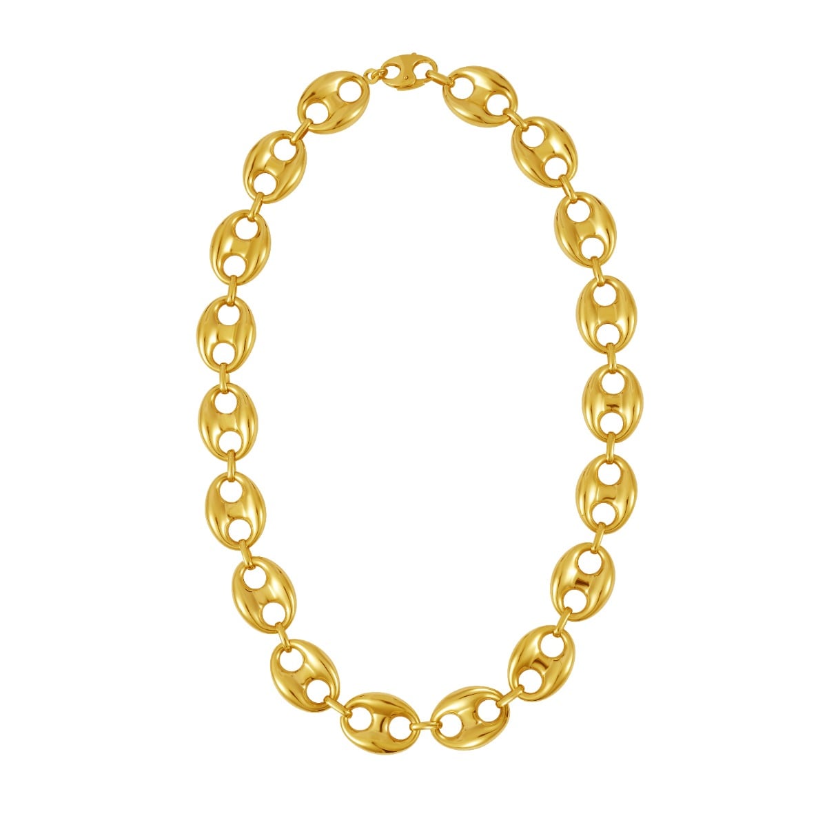14K Gold 16mm Puffed Mariner Link Bracelet
