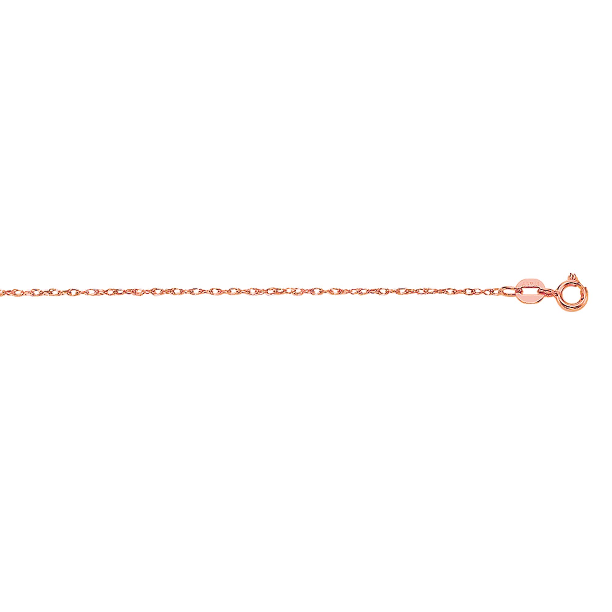 14K Gold .85mm Machine Rope Chain (Carded)