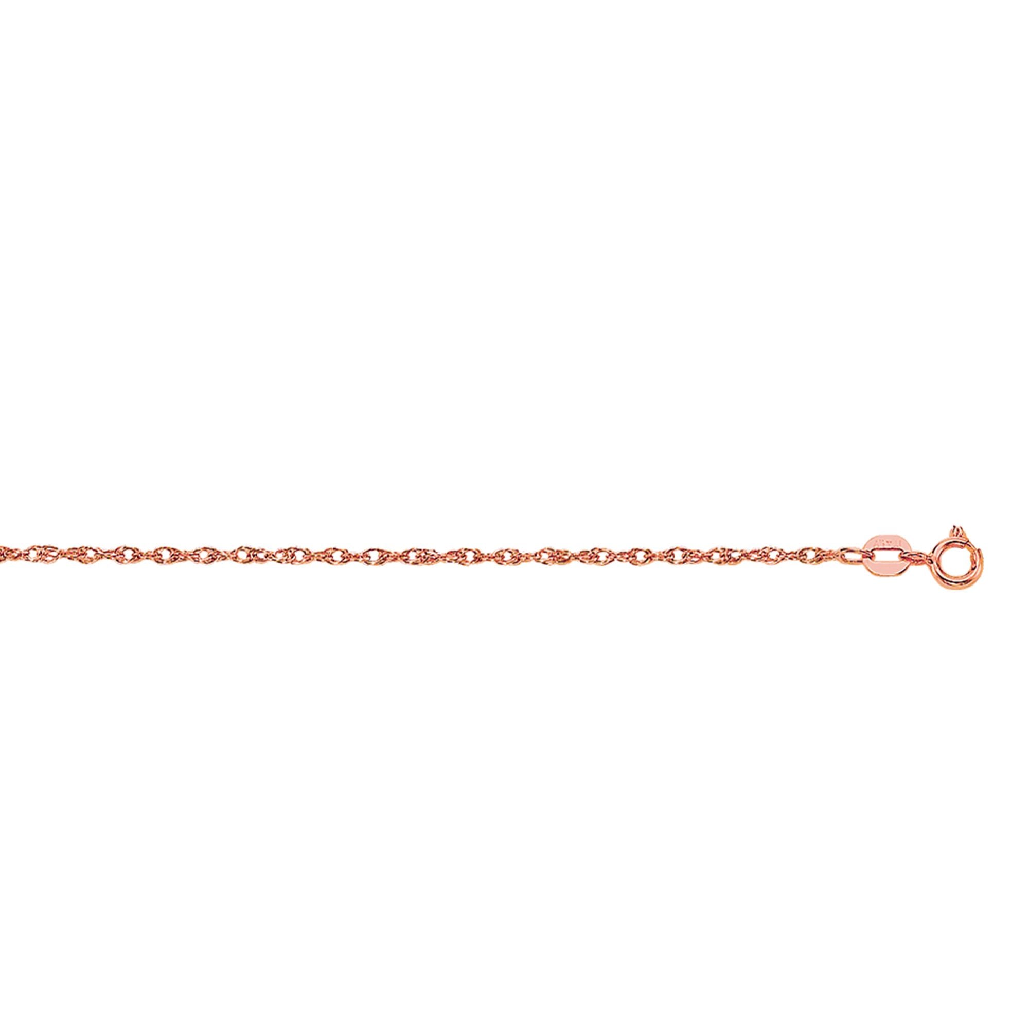 14K Gold .95mm Machine Rope Chain (Carded)