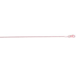 14K Gold 1mm Diamond Cut Round Wheat Chain
