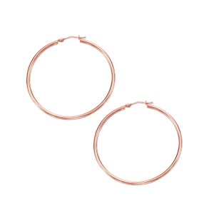 14K Gold 2x40mm Hoops