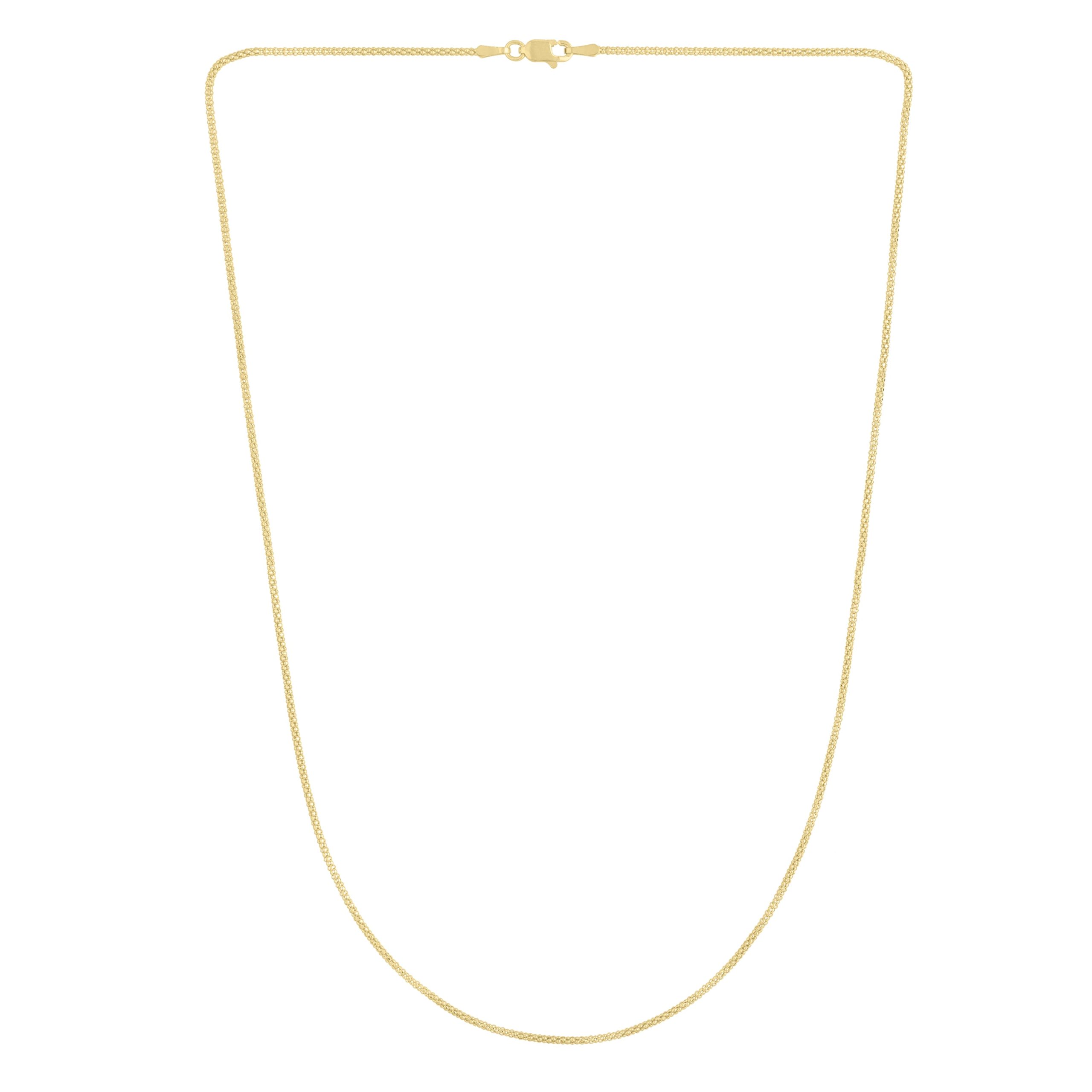 14K Gold 1.3mm Popcorn Chain