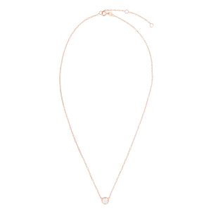 14K Gold & White Topaz Solitaire Necklace