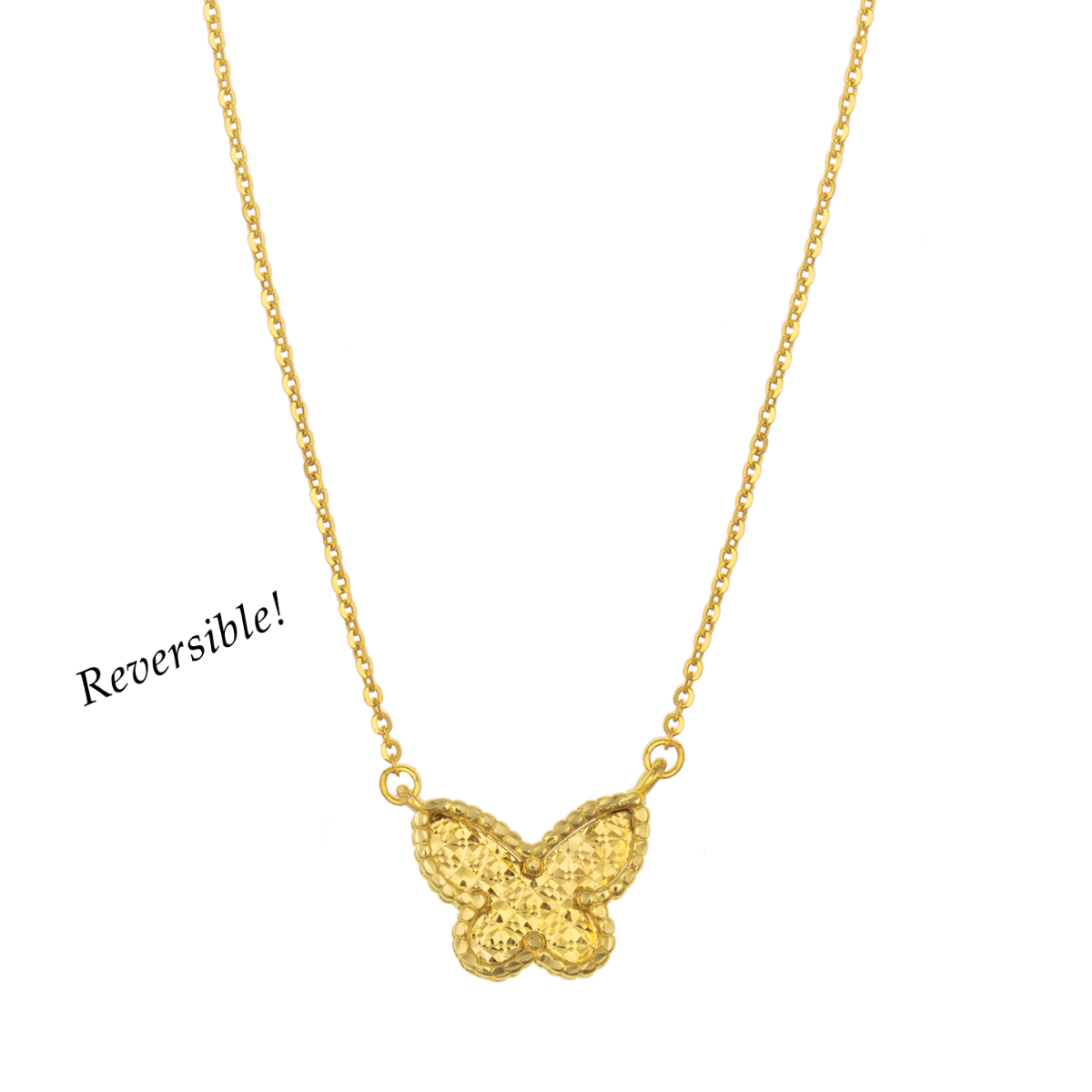 14K Primavera Malachite Butterfly Necklace