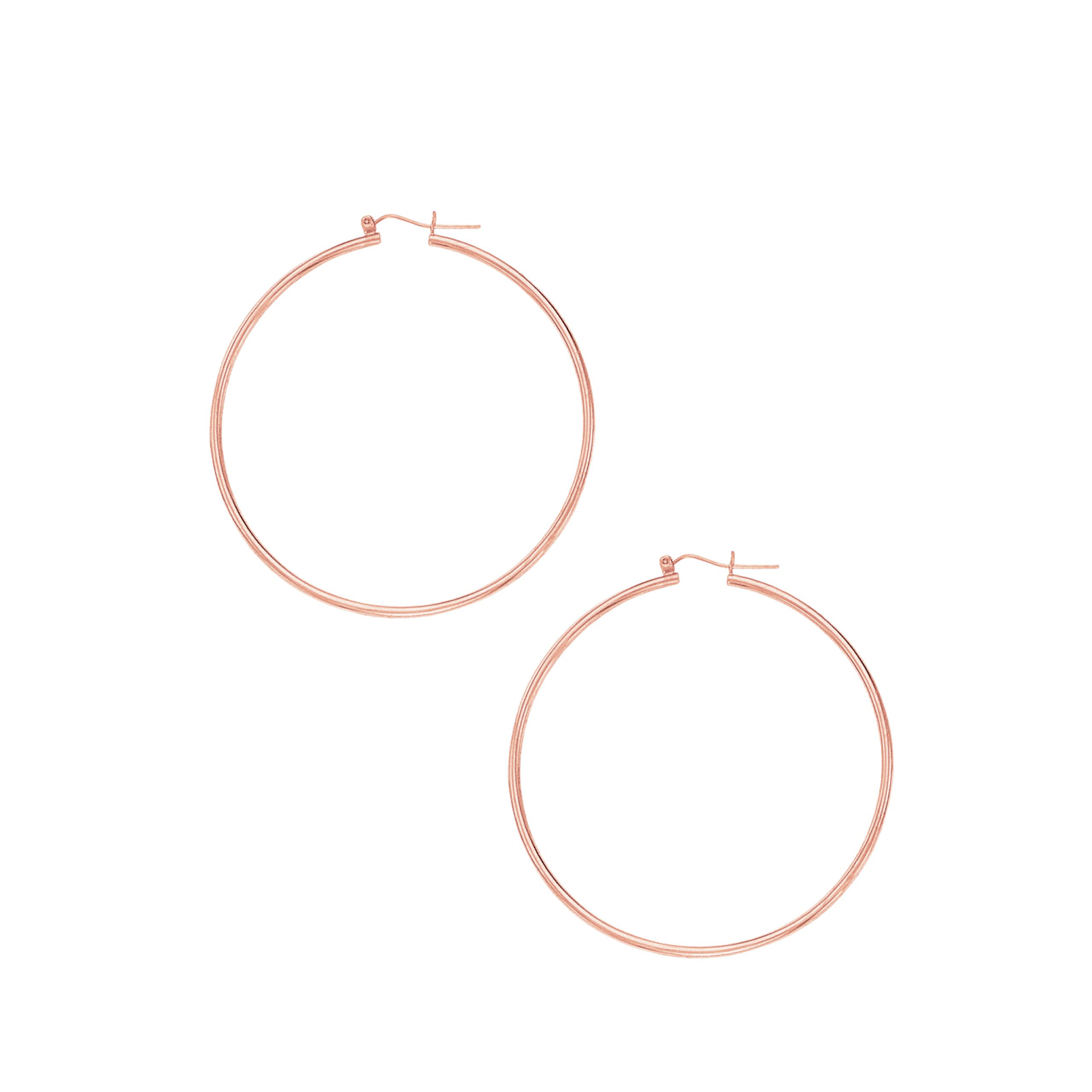 14K Gold 2x55mm Hoops