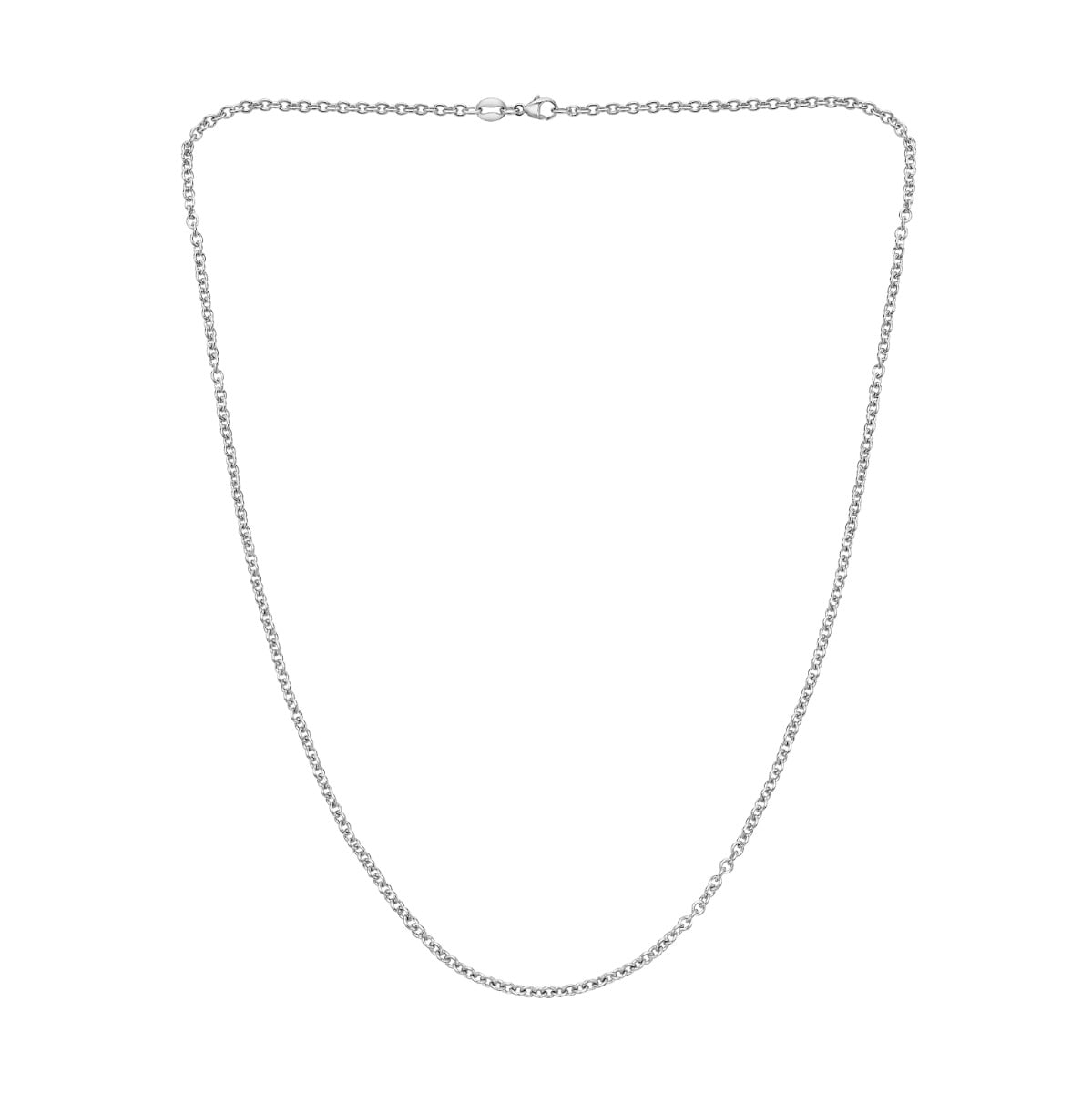 Platinum 2.3mm Oval Cable Chain