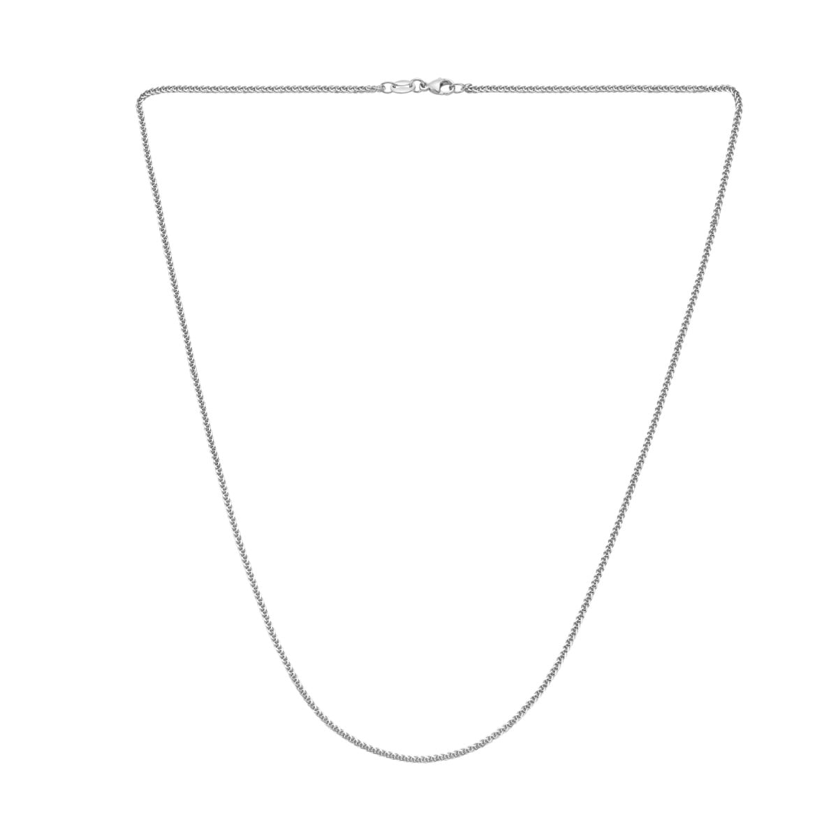 Platinum 1.4mm Diamond Cut Square Wheat Chain