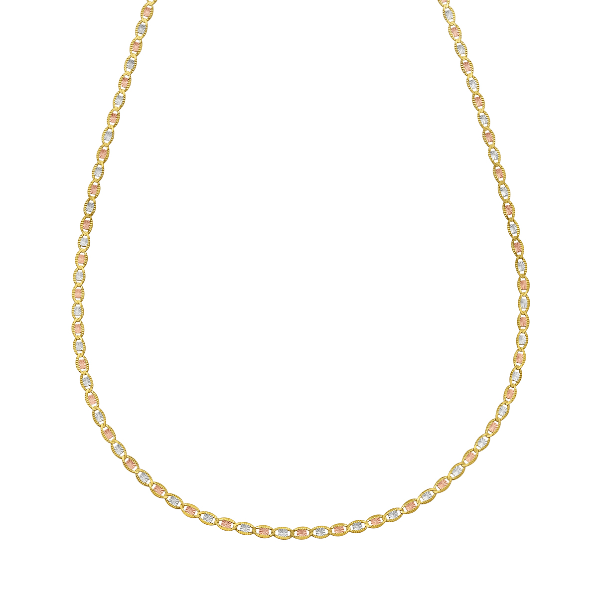 14K Gold 2mm Pave Valentino Chain