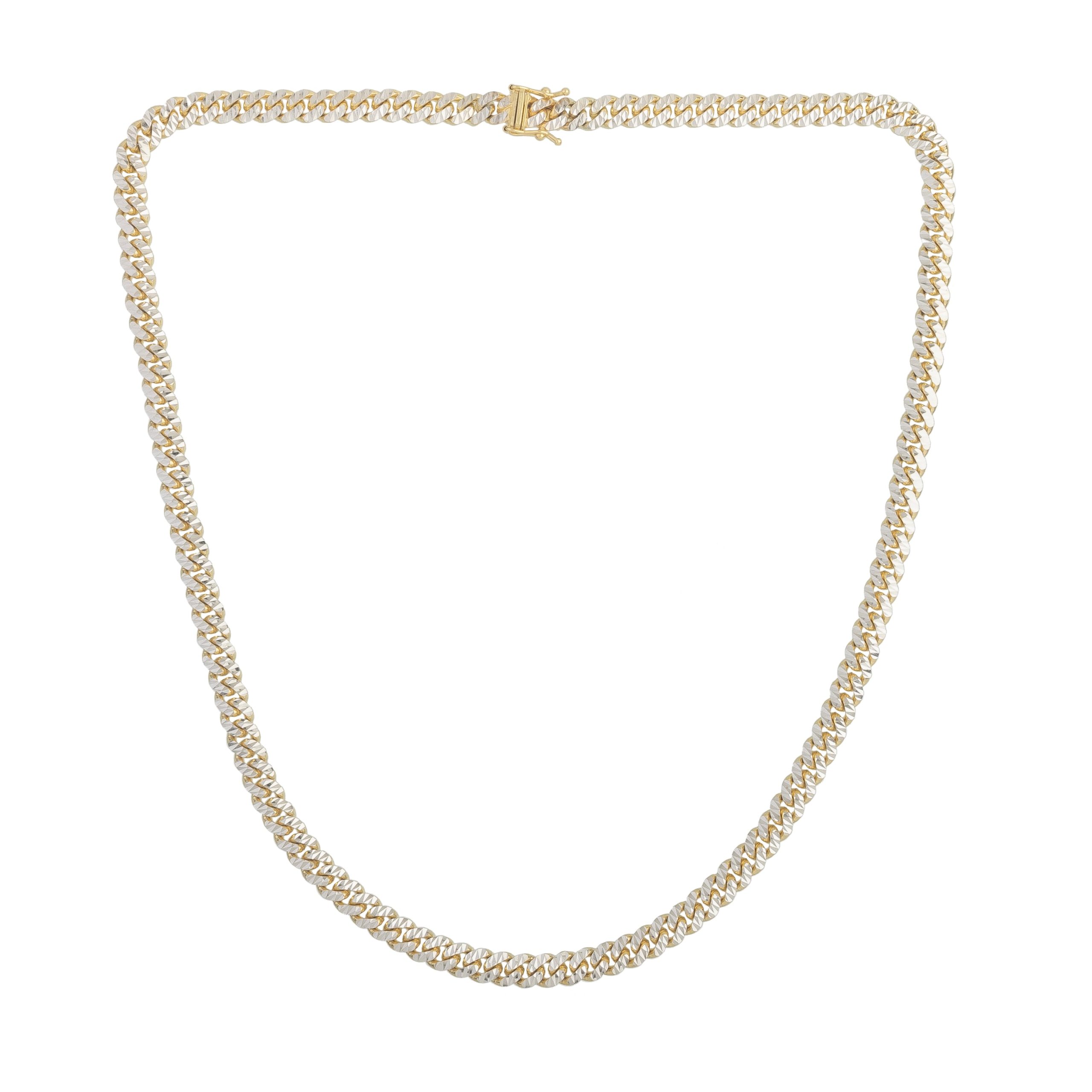 14K 6mm Pave Classic Miami Cuban Chain